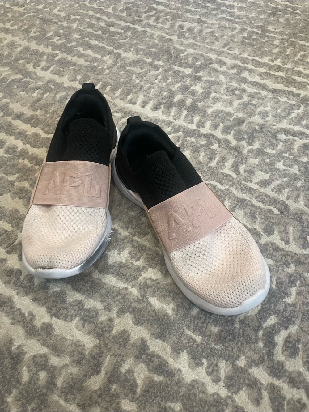 APL TechLoom Slip-On Sneakers in Blush Pink and Black